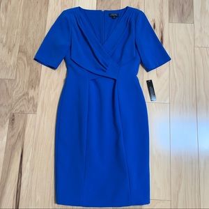 Tahari Royal Blue Short Sleeve Sheath Dress